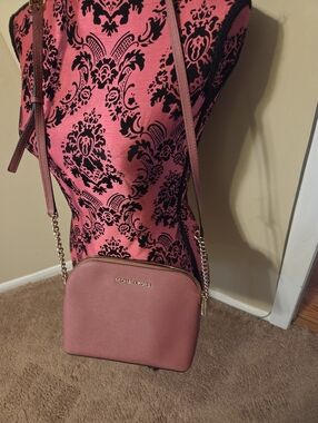 Michael Kors Rose Pink Saffiano Dome Crossbody NWOT